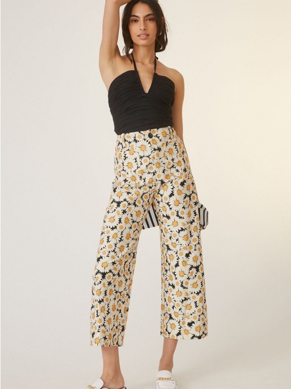 Maeve by Anthropologie Colette Cropped Wide-Leg Pants